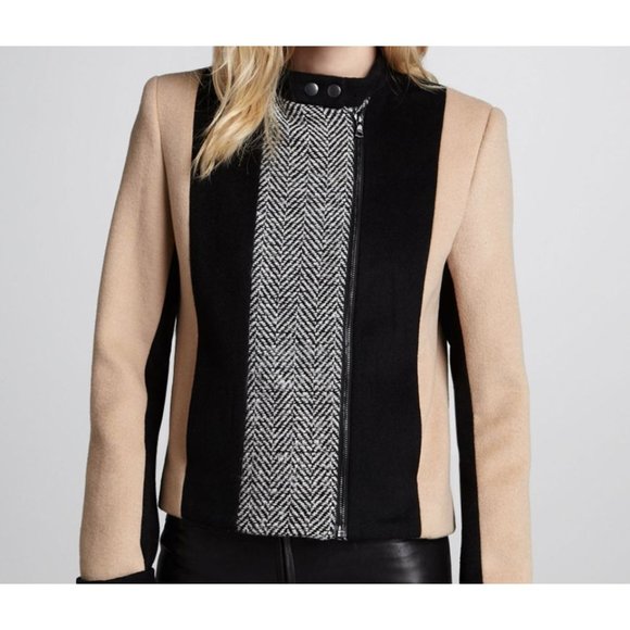 Laveer Colorblock Herringbone Wool Blend Jacket Size 2 - Picture 13 of 13